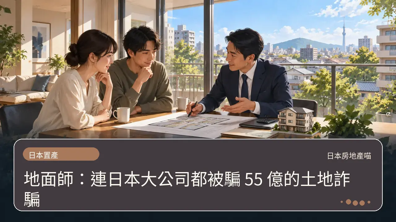 地面師:連日本大公司都被騙 55 億的土地詐騙主題插畫